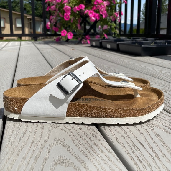 Birkenstock Gizeh Sandals White Comfort Boho Hippie Women's Size 41 /10-10.5 - Picture 1 of 10